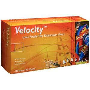 Aurelia Velocity Triple Washed Latex Exam Glove Powder Free Polymer Coating 100/box